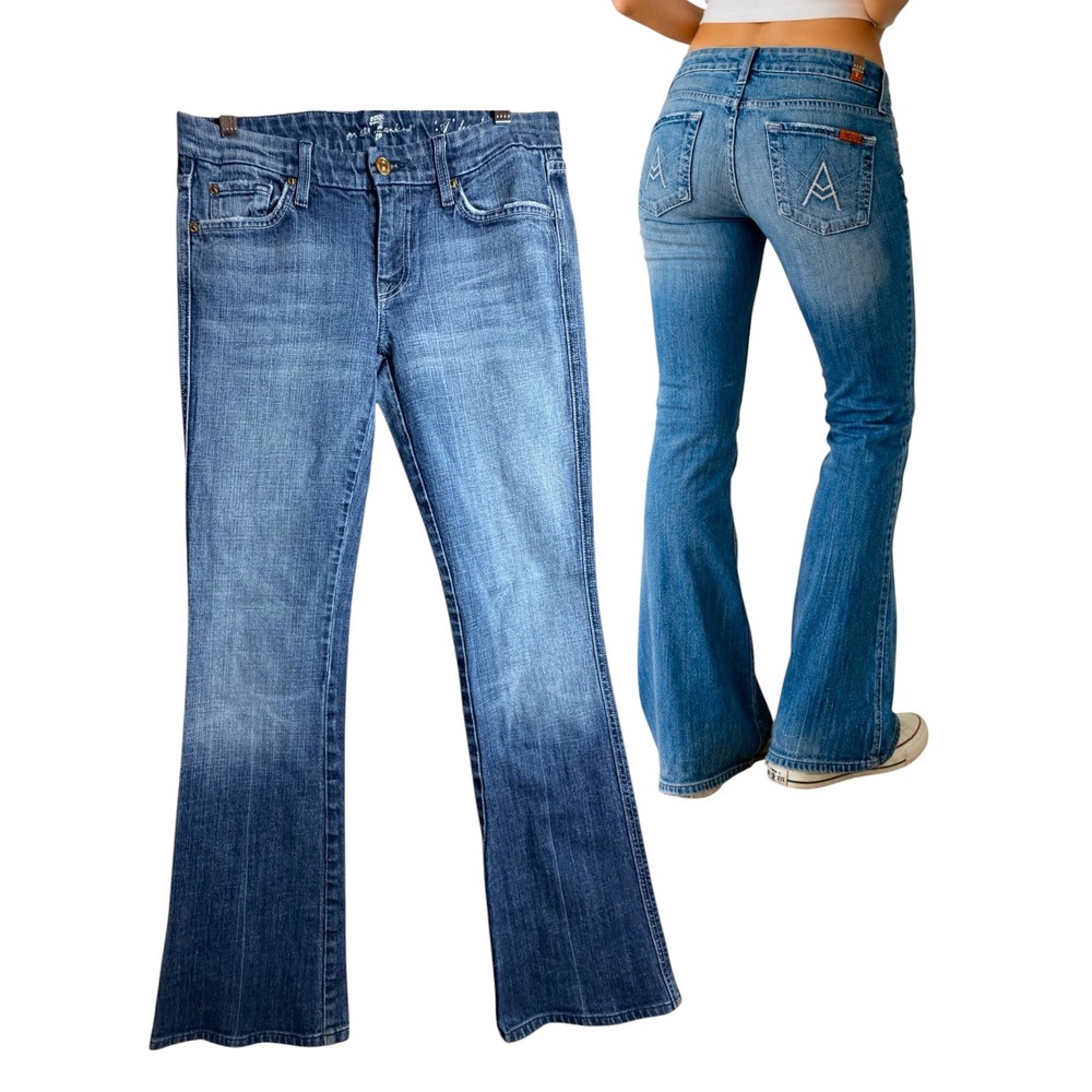 7 For All Mankind A Pocket Low Rise Bootcut Jeans Size 29 Y2K